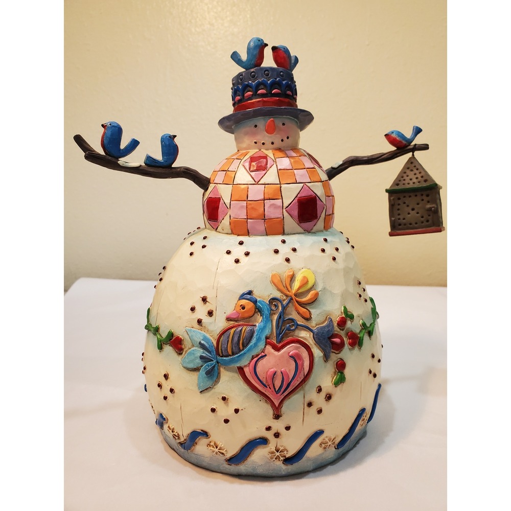 Jim Shore Heartwood Creek Winters Song Snowman Figurine 112250 2003 Enesco